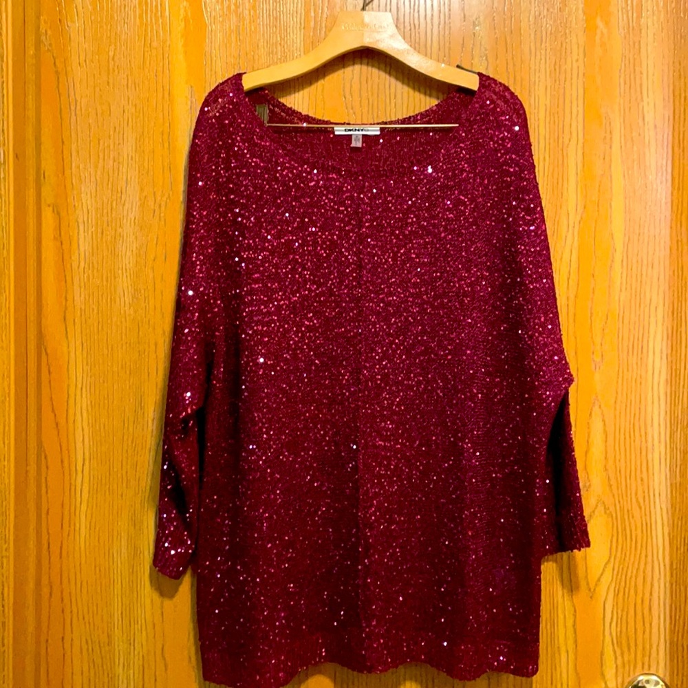 DKNYC Sequin Sweater EUC 2X